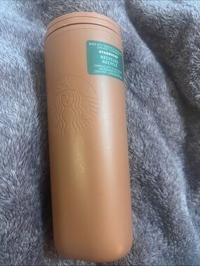 Starbucks Peach-Tan Reusable Tumbler 100% recycled plastic